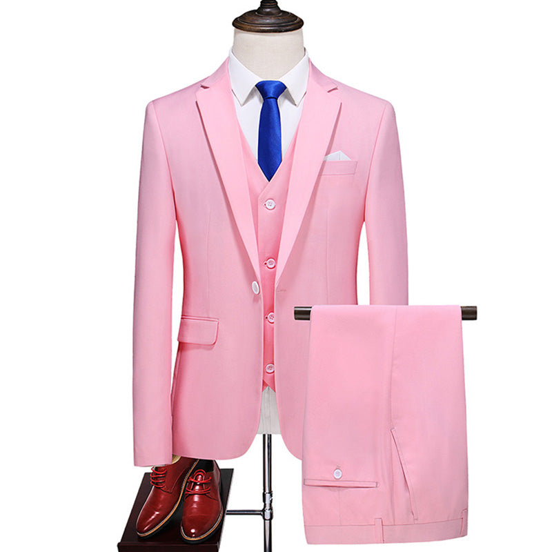 Three-piece suit solid color