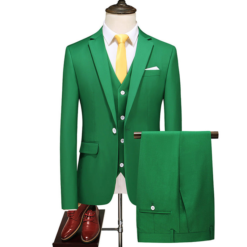 Three-piece suit solid color