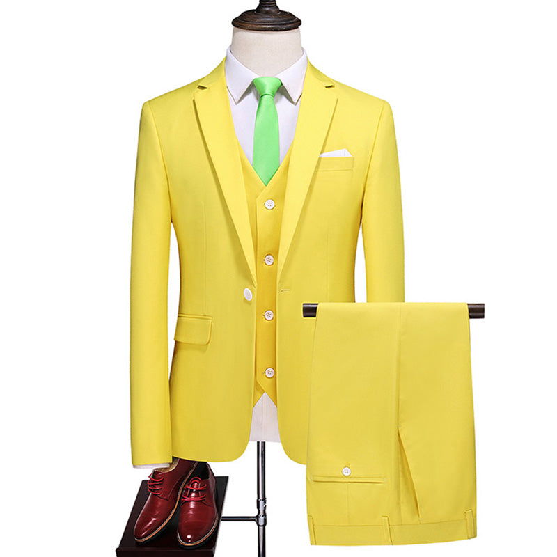 Three-piece suit solid color