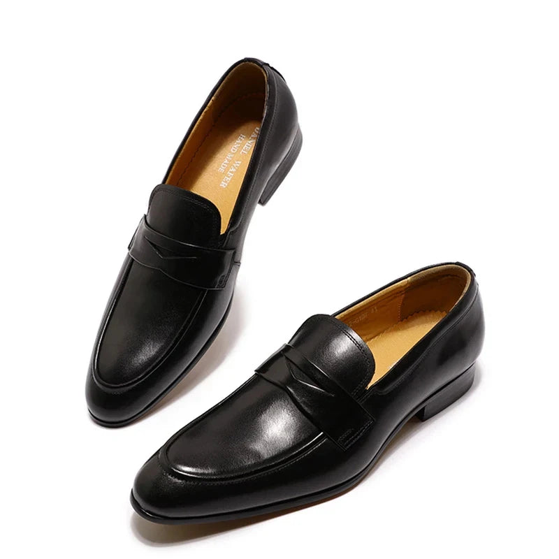 Hand-Painted Pointed Toe Loafers