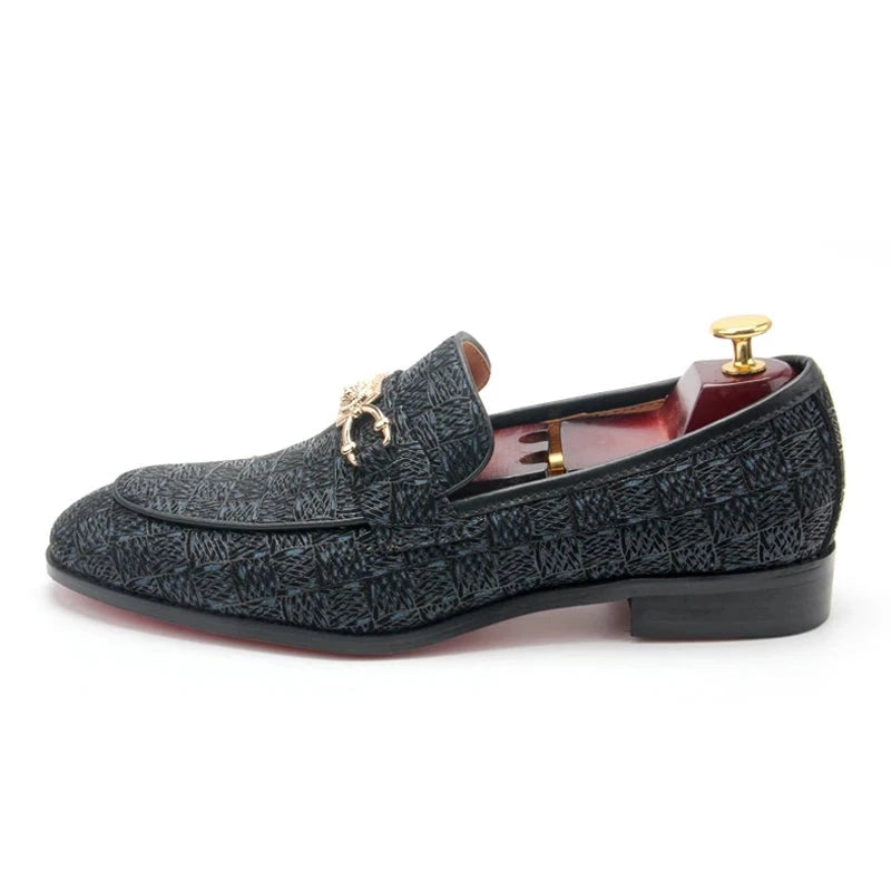 Geometric Metal Decor Loafers