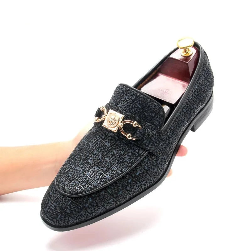 Geometric Metal Decor Loafers