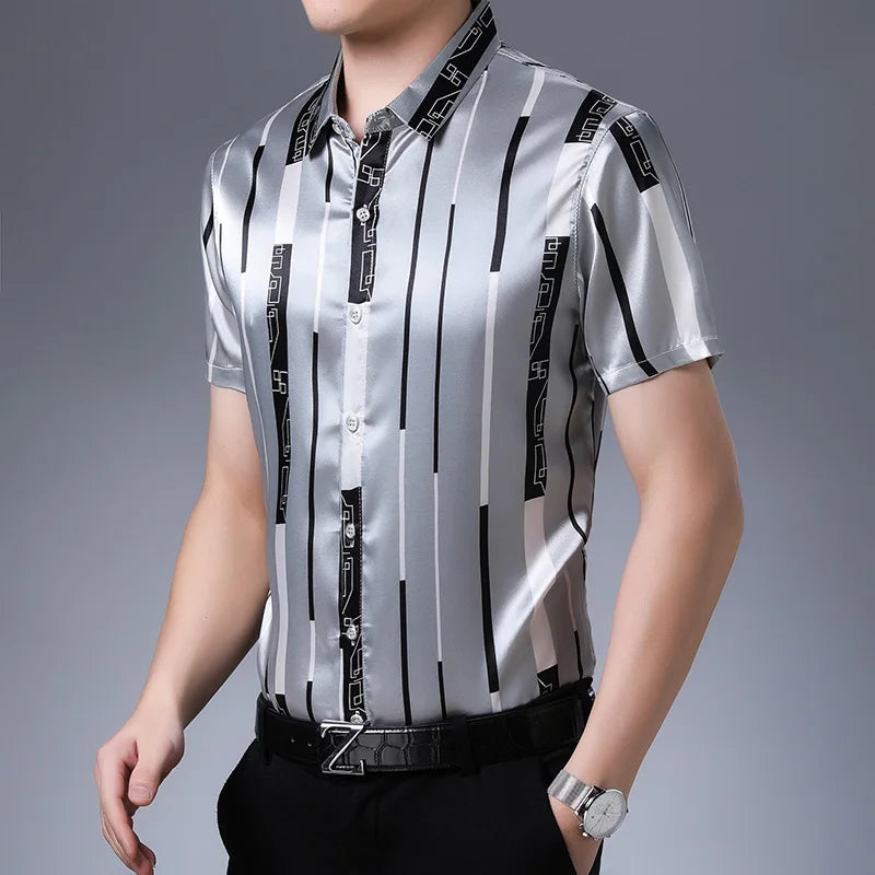 Striped Silk Casual Shirt