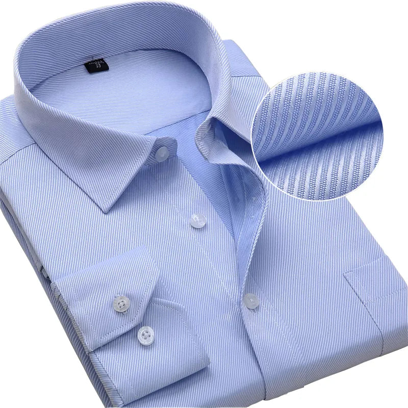 Blue Formal Square Collar Dress Shirt