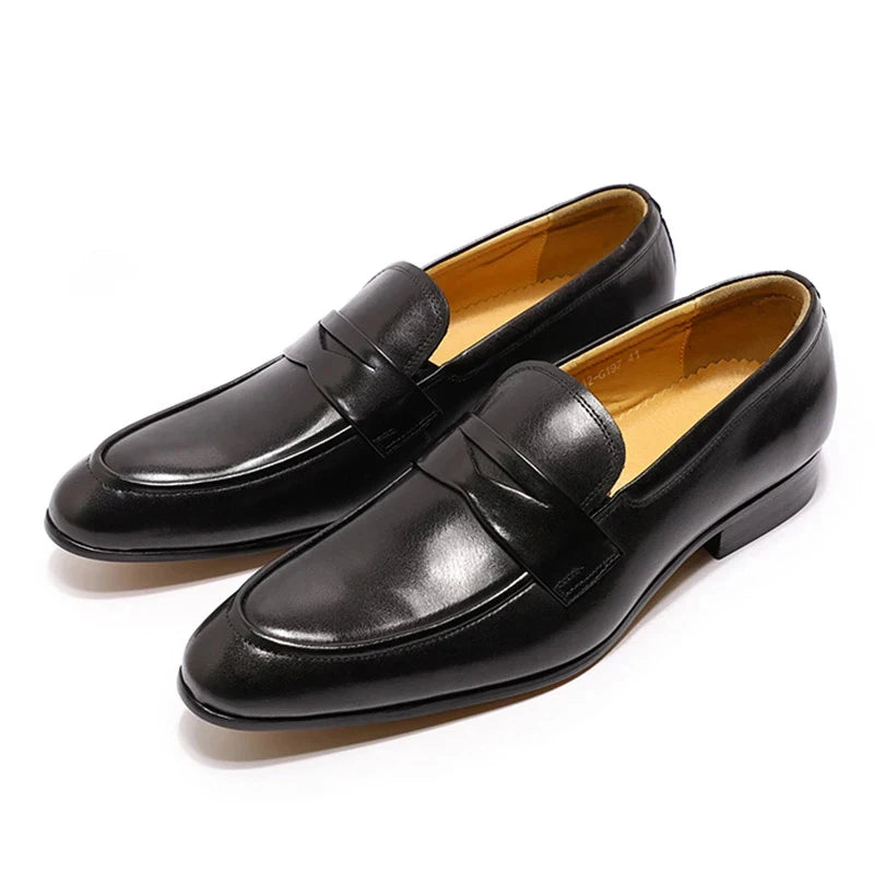 Hand-Painted Pointed Toe Loafers