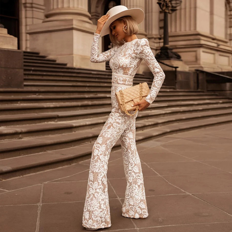 Red Sequins Celebrity Jumpsuit