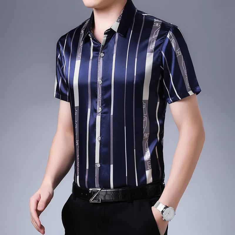 Striped Silk Casual Shirt