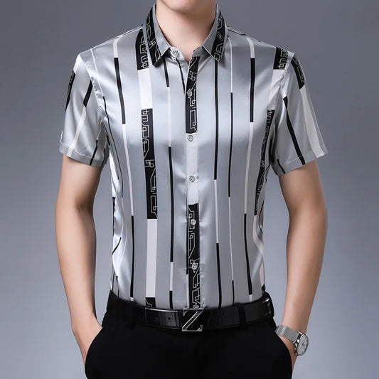 Striped Silk Casual Shirt