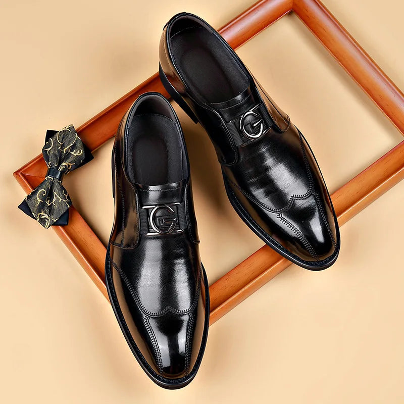 Classic Business Casual Men's PU Leather Shoes