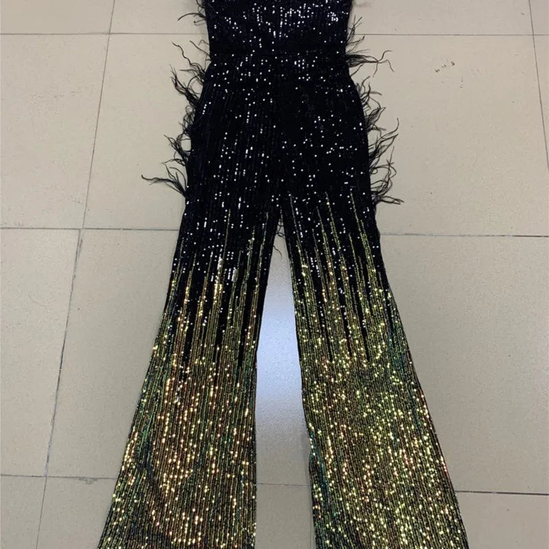 Glam Sequin Knit Jumpsuit