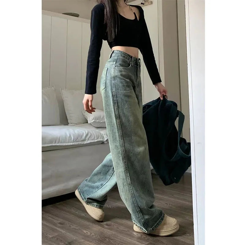 RetroChic Vintage 90s Wide Leg Jeans