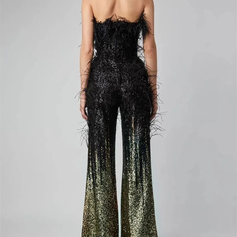 Glam Sequin Knit Jumpsuit