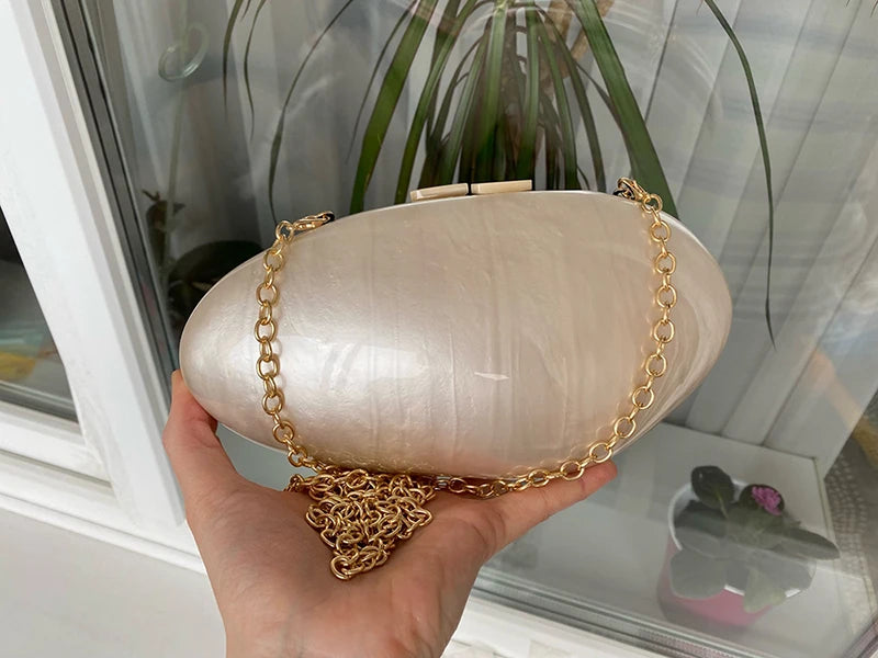 Pearl Acrylic Designer Clutch 2024