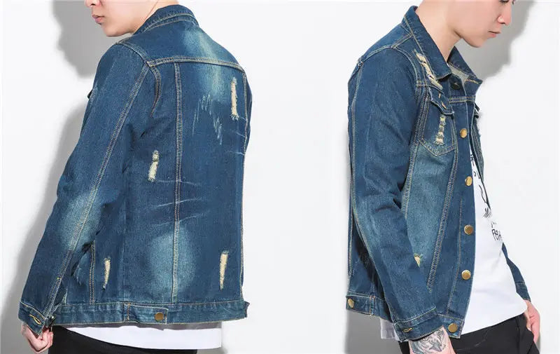 Men's Vintage Ripped Jean Jacket