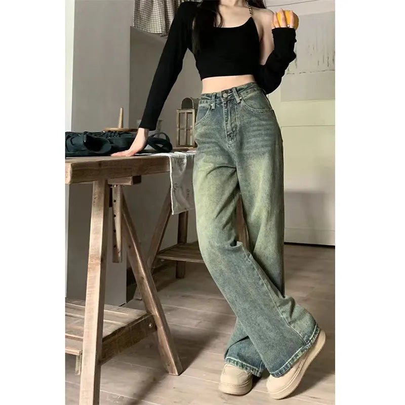 RetroChic Vintage 90s Wide Leg Jeans