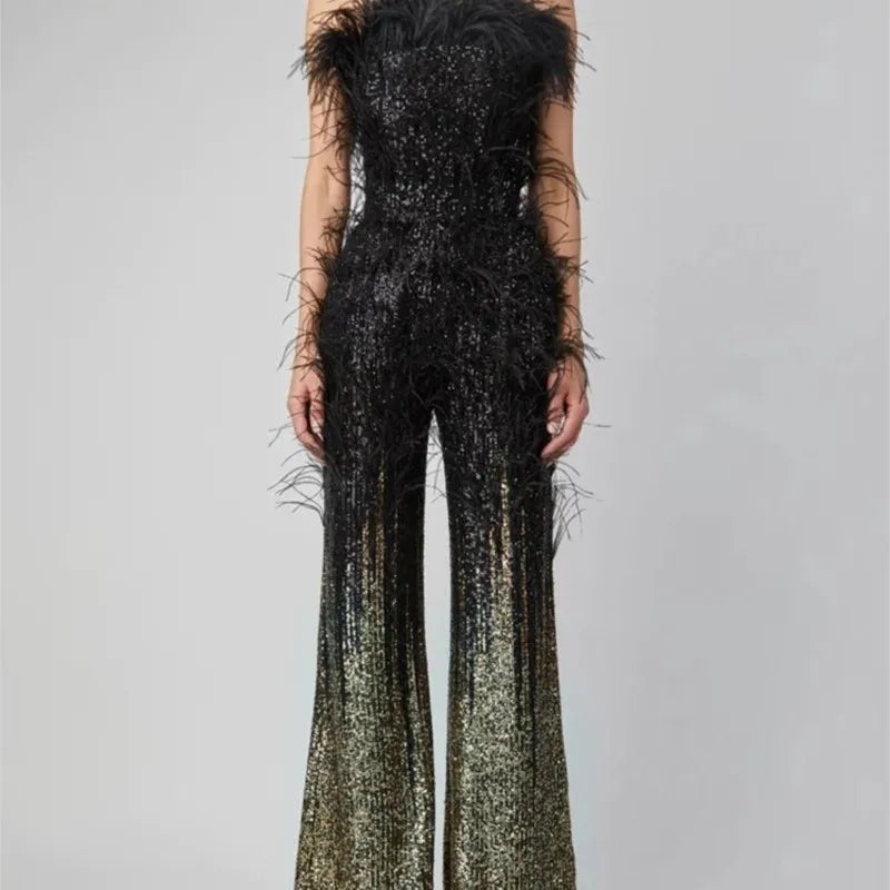 Glam Sequin Knit Jumpsuit