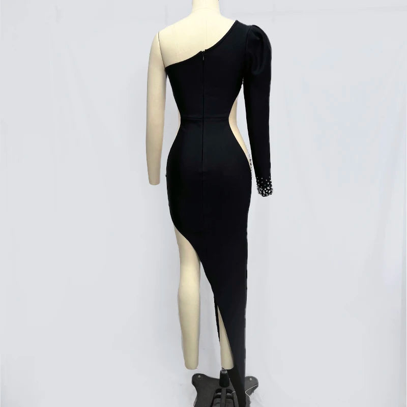 Black Diamond Strapless Luxury Long Dress