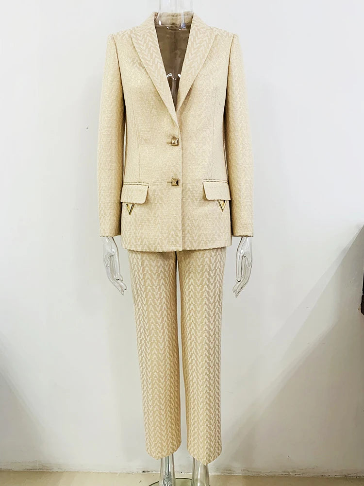 Monogram Jacquard Blazer & Pants Set