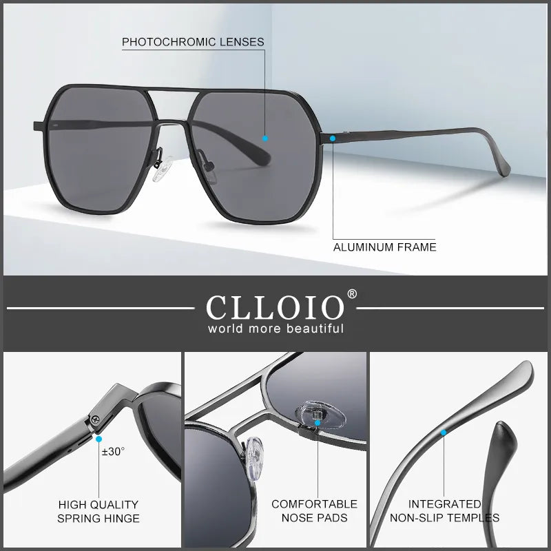 CLLOIO Aluminum Pilot Polarized Sunglasses