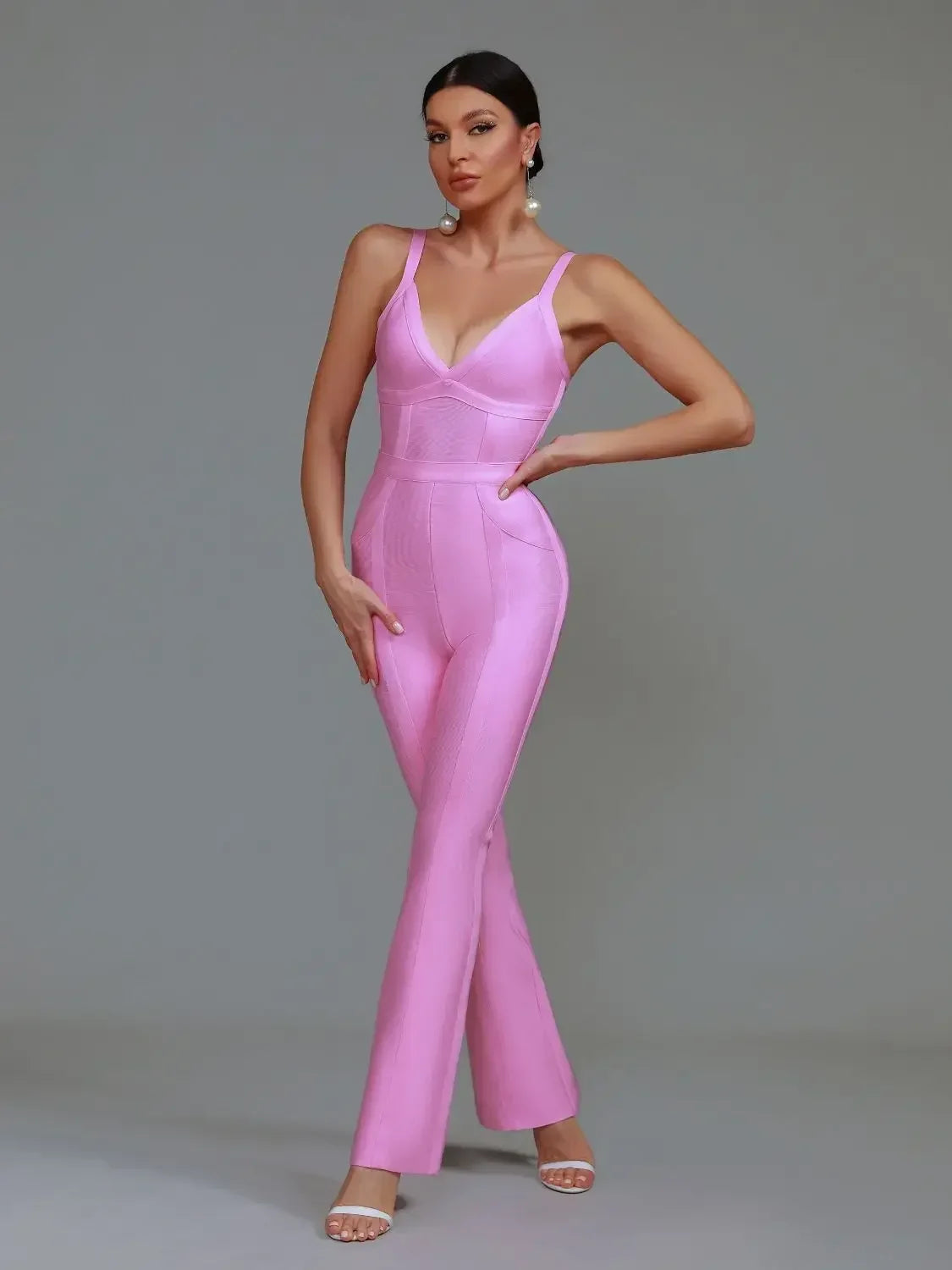 Blush Elegance Ribbed Jumpsuit