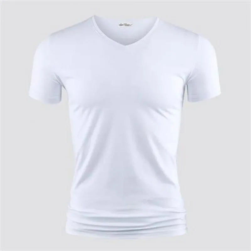 Pure Color V-Neck Men's T-Shirt