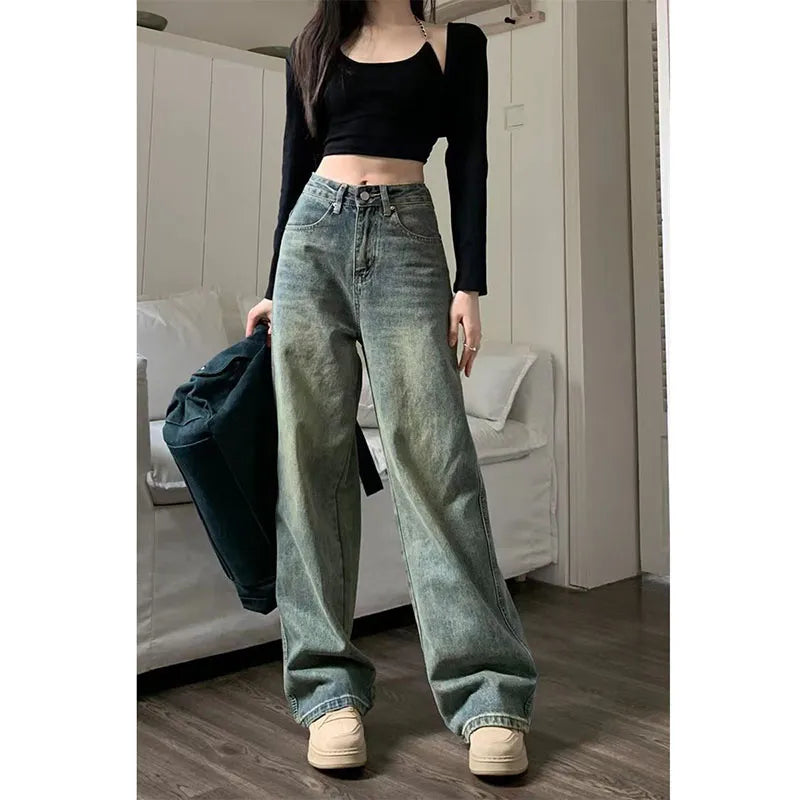 RetroChic Vintage 90s Wide Leg Jeans