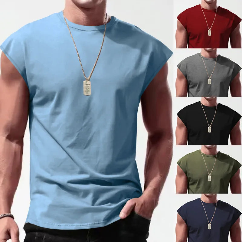 Solid Color Gym Muscle Tee